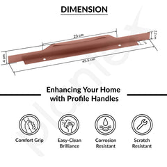 Plantex Profile Handle for Kitchen Cabinet/18 Inch Aluminium Drawer Profile Handle/Wardrobe Pull Handle for Home/Office/Hotel - Pack of 1 (Rose Gold) (Model APS-PF-1002)-3