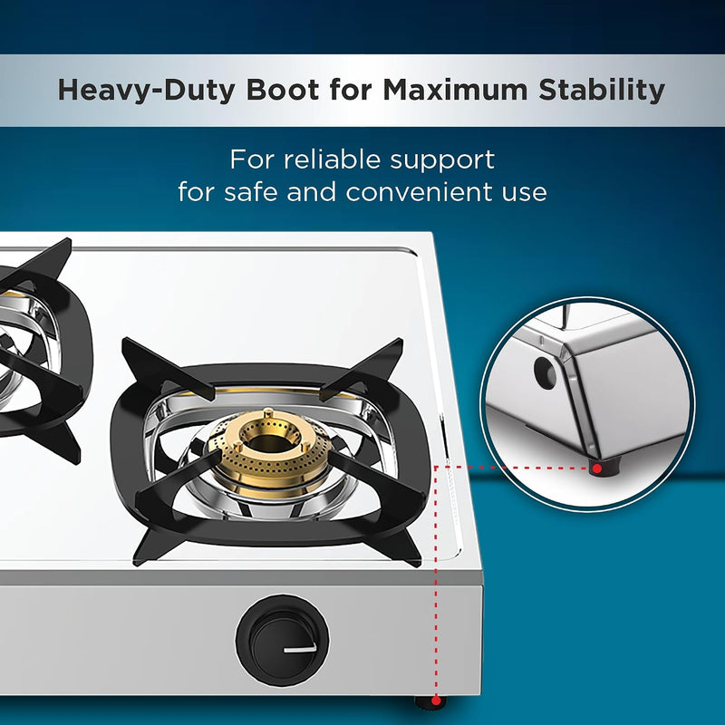 Butterfly Matchless 4 Burner Open Gas Stove, Silver