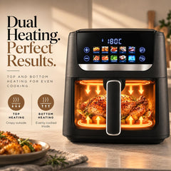Faber 6.0L 1700W Dual Heater Digital Air Fryer | Fry, Bake, Roast | 85% Less Oil,360 hot air circulation | 10-Preset Men