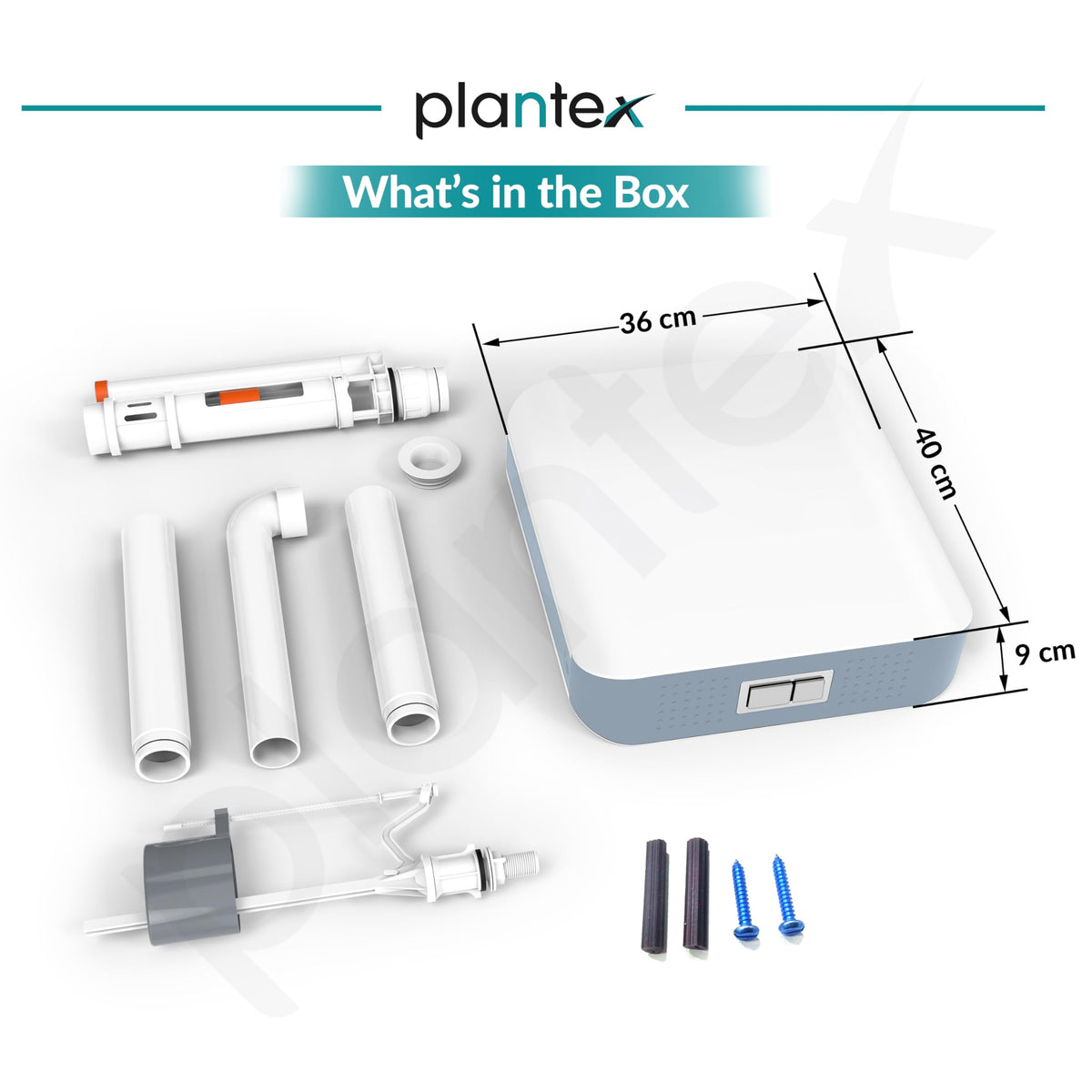 Plantex Flush Tank for Toilet/7 LTR Water Capacity Polypropylene Toilet Flush Tank/Slim and Dual Tone Cistern with Internal Accessories - Pack of 1 (Grey & White)-3