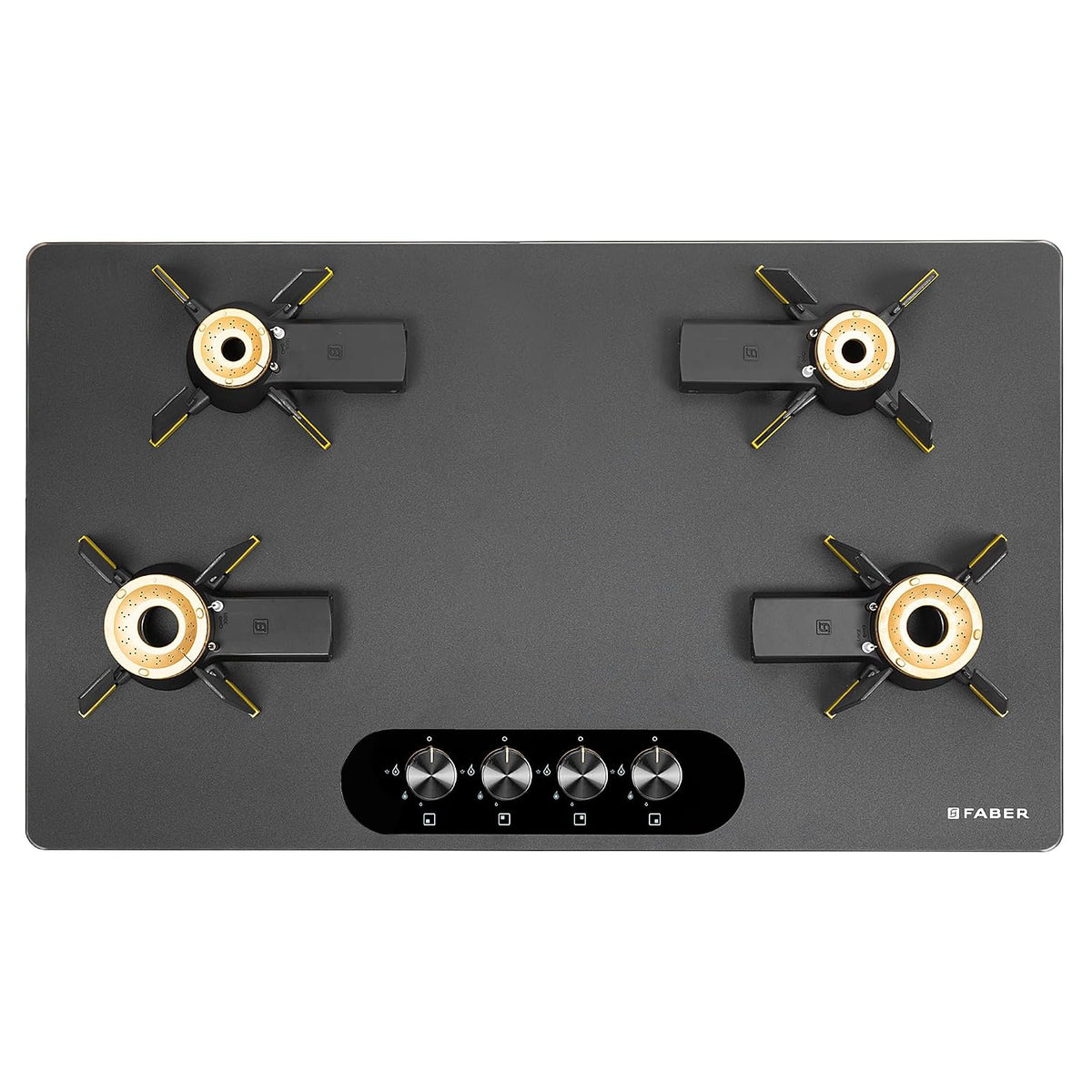 Faber Liftable Burners Hob - 90cm Black Glass| Auto Ignition| FFD| Cast Iron Pan Support| Premium Knobs| 2Yr Comprehensi
