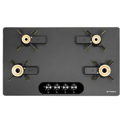 Faber Liftable Burners Hob - 90cm Black Glass| Auto Ignition| FFD| Cast Iron Pan Support| Premium Knobs| 2Yr Comprehensi