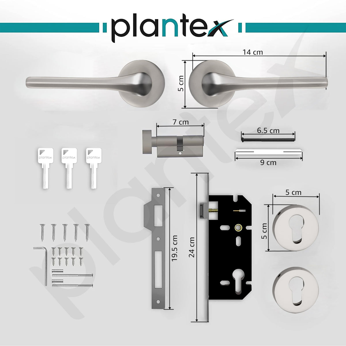 Plantex Main Door Lock/Mortise Lock for Door with 3 Years of Warranty - Robust Door Lock for Home with Brass Lock Body & Cylinder (Satin Finish) (Model APS-LM-064)-4