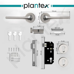 Plantex Main Door Lock/Mortise Lock for Door with 3 Years of Warranty - Robust Door Lock for Home with Brass Lock Body & Cylinder (Satin Finish) (Model APS-LM-064)-4