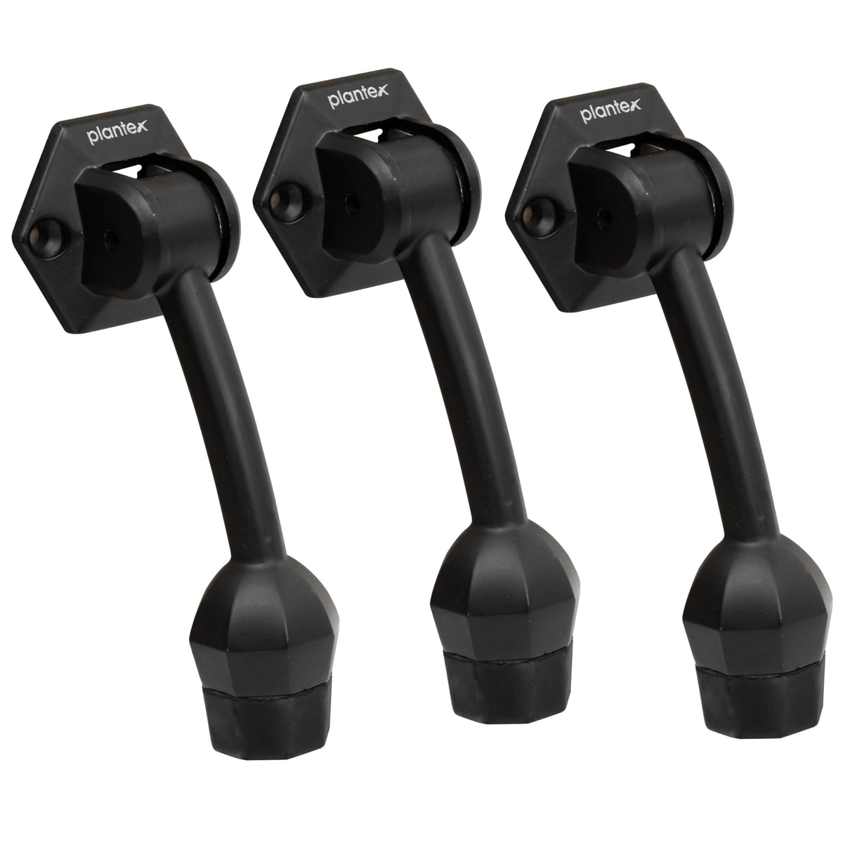 Plantex Door Stopper for Main Door/5-Inch Stopper with Rubber Grip/Stoppers for Wooden Door/Stops for Door Pack of 3 (Z-Black)-1