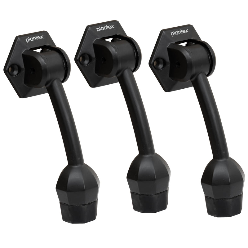 Plantex Door Stopper for Main Door/5-Inch Stopper with Rubber Grip/Stoppers for Wooden Door/Stops for Door Pack of 3 (Z-Black)-1