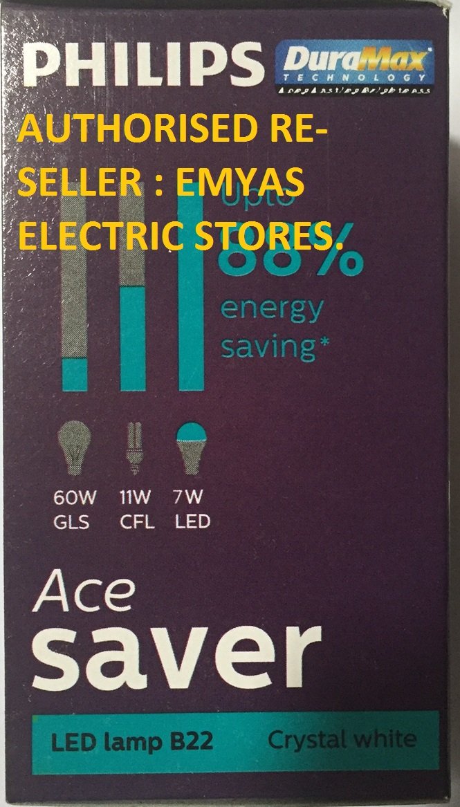 Philips Ace Saver Base B22 7-Watt LED Lamp (Pack of 5, White)