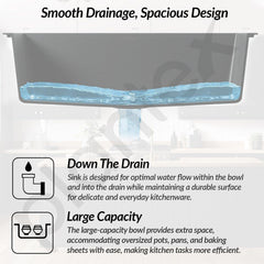 Plantex Kitchen Sink/Quartz Single Bowl Kichen Sink with Hose Pipe and Square Coupling/Under Mount Kitchen Sink - (Grey, 24 x 18 inch)-4