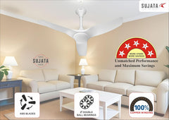 Sujata Serene Air BLDC 1200 mm Ceiling Fan with RF Remote | 5 Star (White)-4