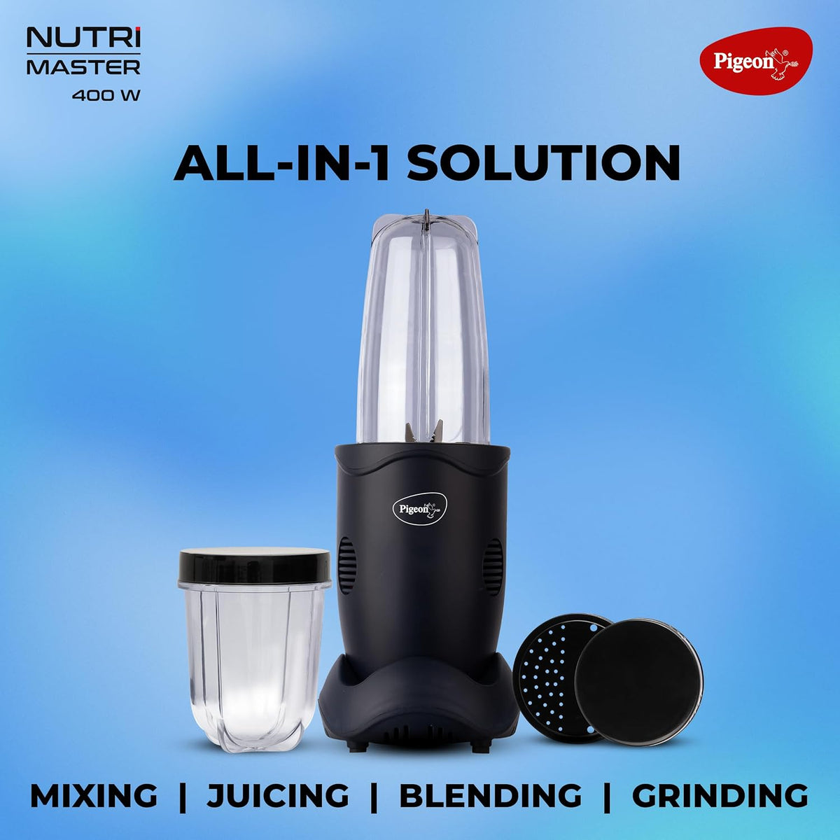 Pigeon by Stovekraft Stainless Steel Nutri Master | Mixer Grinder Juicer Blender Smoothie Maker All-In-1 Machine | 400 W