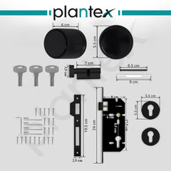Plantex Mortise Lock for Main Door - Door Accessories (Black)-3