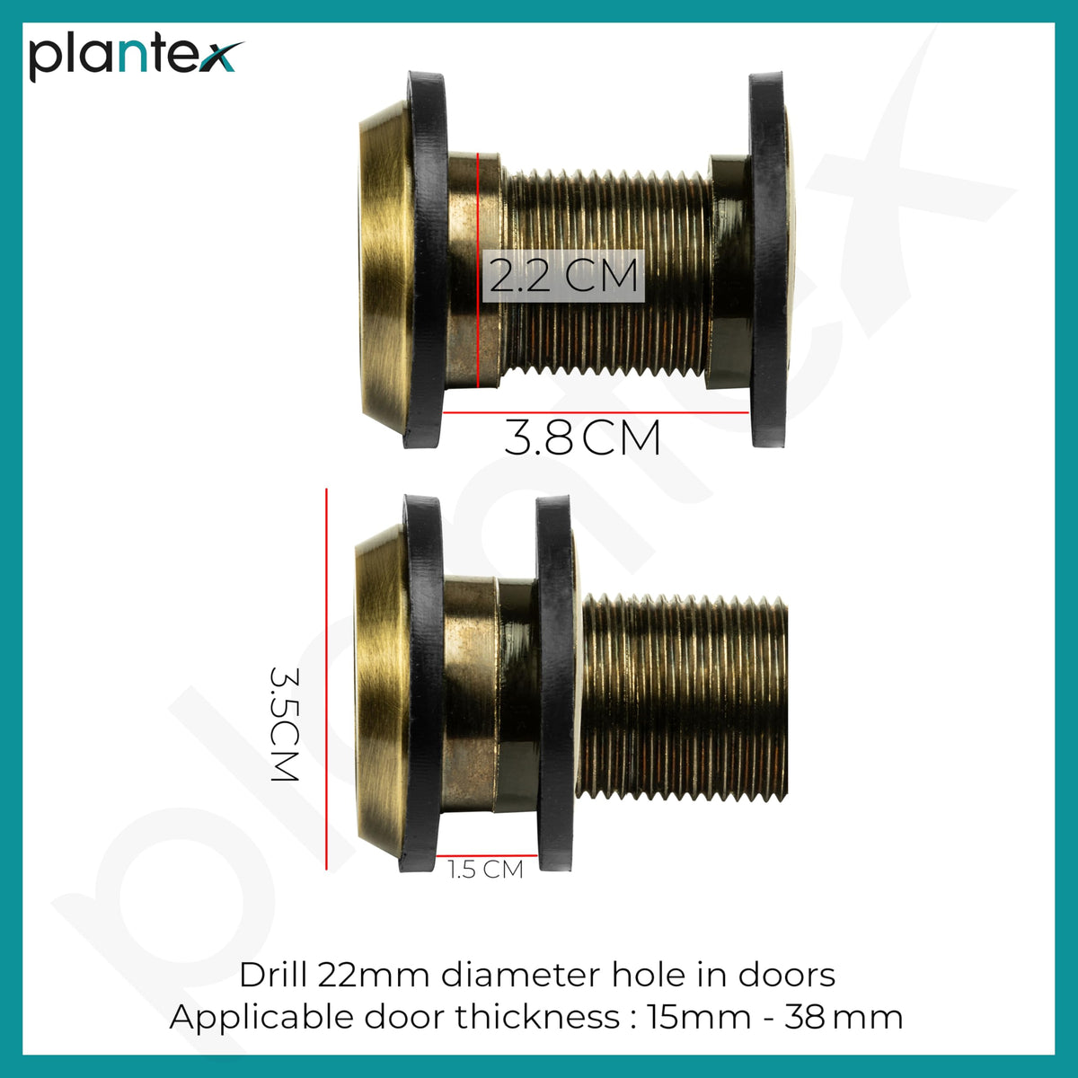 Plantex Door Eye/Eye Hole for Main Door/Door Eye Viewer/Eye Viewer for Safe Secure Home/Office/Hotel - (Antique)-2