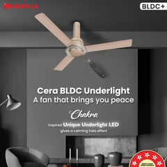 Havells CERA BLDC 1200 mm Premium Underlight Ceiling Fan with Remote (Champagne)-2