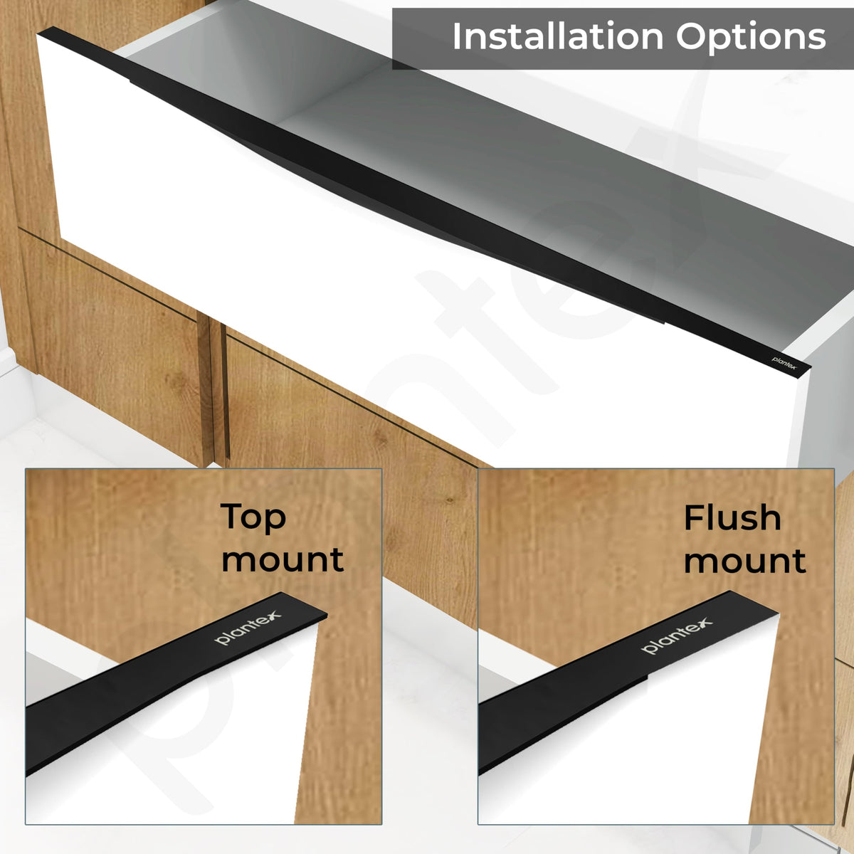 Plantex Profile Handle for Kitchen Cabinet/36 Inch Aluminium Drawer Profile Handle/Wardrobe Pull Handle for Home/Office/Hotel - Pack of 5 (Black) (Model APS-PF-1001)-4