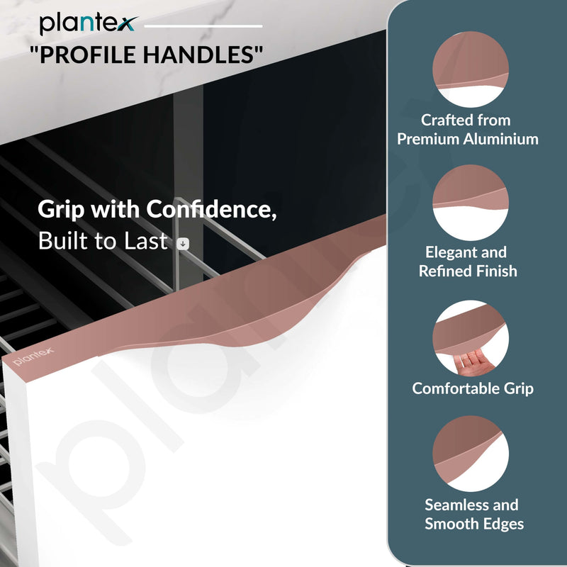 Plantex Profile Handle for Kitchen Cabinet/6 Inch Aluminium Drawer Profile Handle/Wardrobe Pull Handle for Home/Office/Hotel - Pack of 5 (Rose Gold) (Model APS-PF-1001)-2