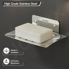 Plantex Stainless Steel Square Shape Soap Holder/Wall Mounted Soap Holder/Soap Stand/Bathrooom Accessories- (Chrome)-3
