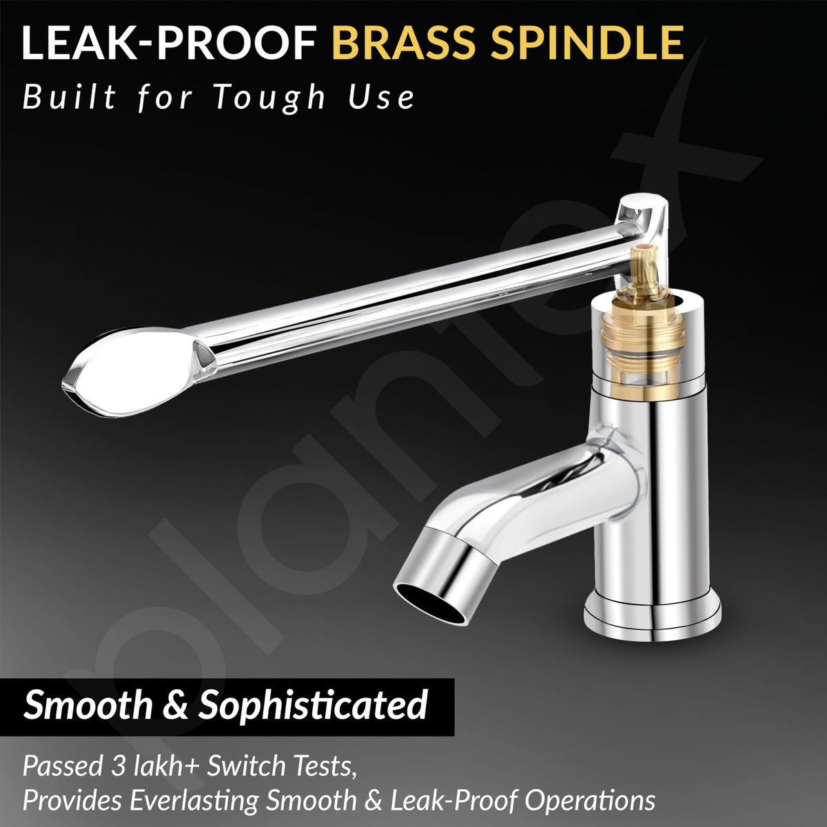 Plantex Lab Pillar Cock for Bathroom/Pillar Cock for Wash Basin with Teflon Tap - Pack of 1 (AC05, Chrome)-2