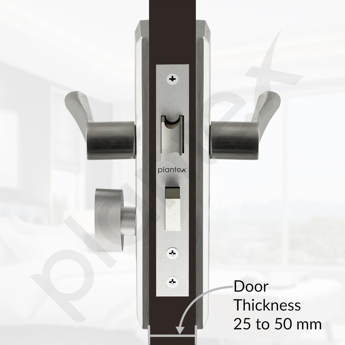 Plantex Main Door Lock Handle Set/6-Lever Locks Mechanism with 3 Years of Warranty/Mortise Lock with 3 Keys, Brass Locks Body & Cylinder(PTP-05 Matt)-5