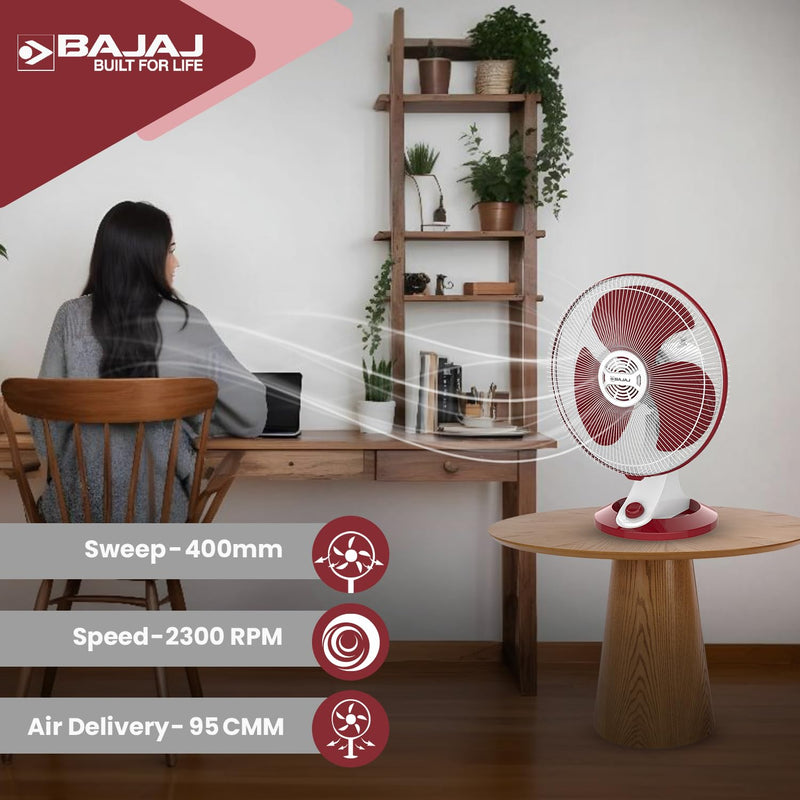 Bajaj Veloce High Speed 400MM Table Fan For Home-5