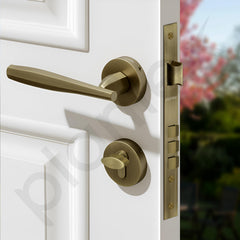 Plantex Main Door Lock Set/Door Lock for Home/Mortise Lock with Brass Lock Body & Cylinder (7135, Brass Antique)-5