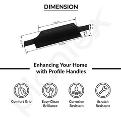 Plantex Profile Handle for Kitchen Cabinet/6 Inch Aluminium Drawer Profile Handle/Wardrobe Pull Handle for Home/Office/Hotel - Pack of 1 (Black) (Model APS-PF-1003)-3