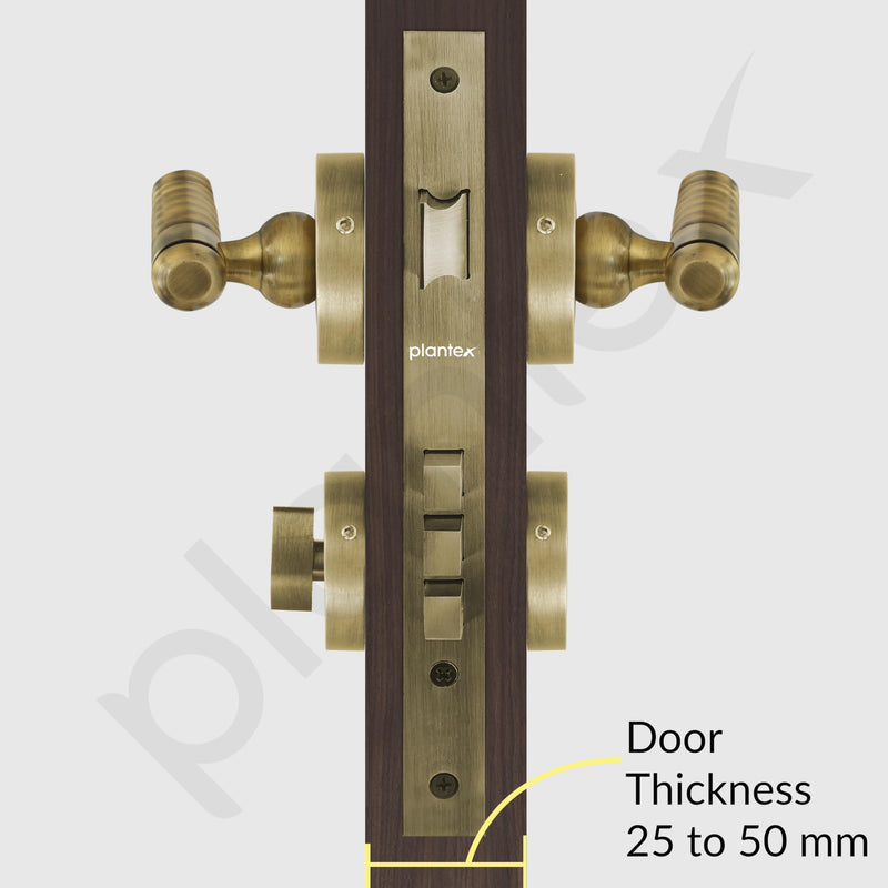 Plantex Mortise Door Lock/Heavy Duty Lock for Main Door/Mortise Locks for Home/Office/Hotel-3 Brass Keys (1031 - Brass Antique)-3