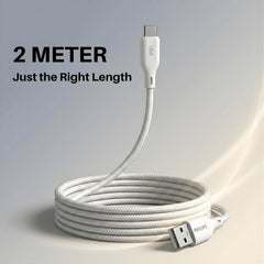 Philips DLC4160AW/94 18W Type-A to Type-C Fast Charging Cable (2m, Bright White)