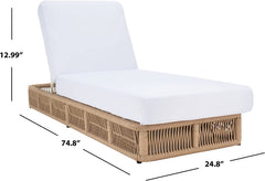 Reynard Outdoor Swimming Poolside Lounger (Tan) Braided & Rope