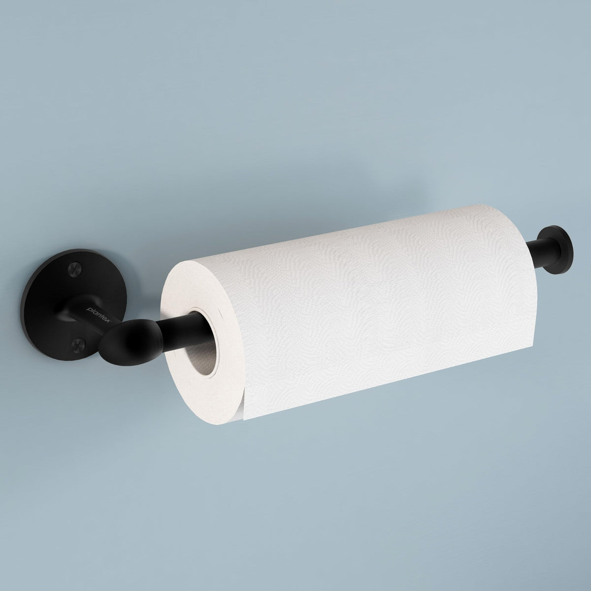 Plantex Stainless Steel Paper Holder/Kitchen Tissue Paper Roll Holder/Wall Mount Towel Stand/Kitchen Accessories - Pack of 1 (Black)-1