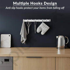 Plantex Bathroom Hooks for Hanging with L-Shape Hooks - Door Hooks for Clothes/Towel/Keys - Pack of 3 - (8 Hooks, Chrome)-6