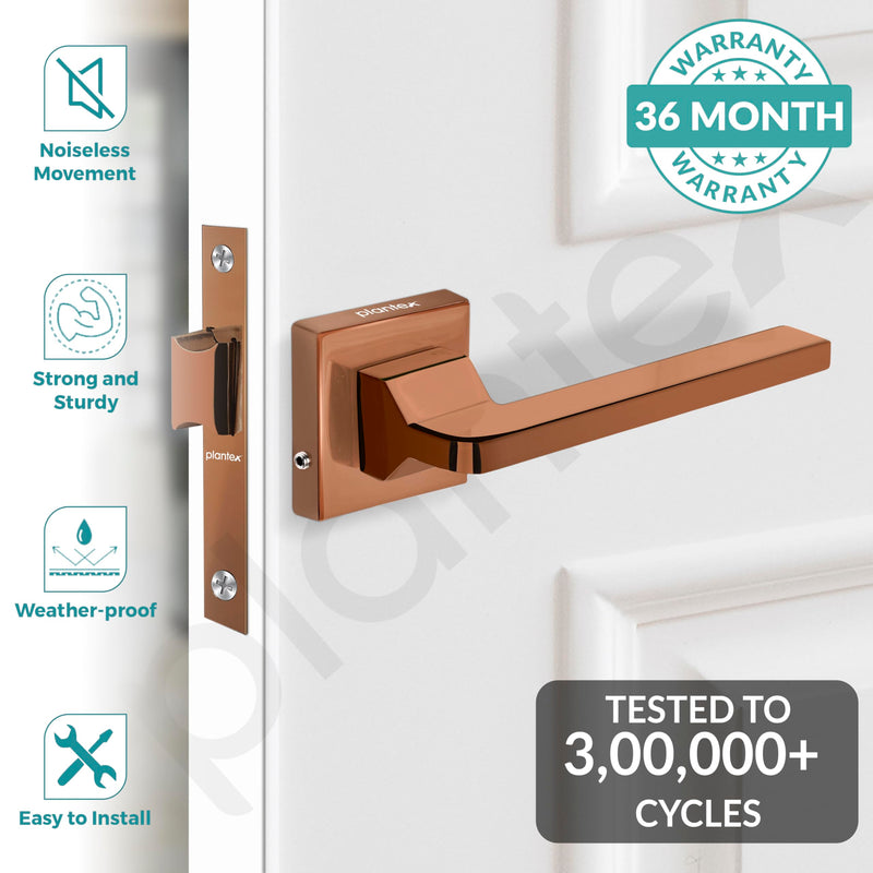 Plantex Heavy Duty Door Lock “ Bathroom Door Lock/Mortise Keyless Handle Set for Home/Bathroom/Store Room/Balcony/Office with Baby Latch (605 - Rose Gold)-2