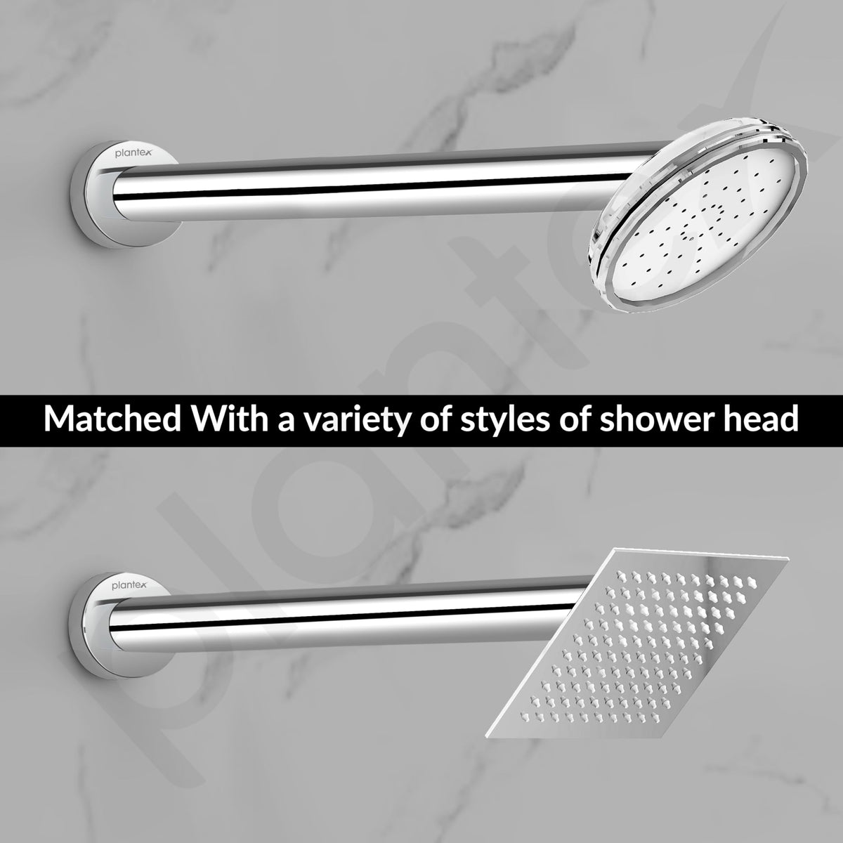 Plantex 12-Inch Round Cross Shower Arm for Overhead Shower/Stainless Steel Shower Pipe/Wall Mount Bathroom Fitting with 1⁄2-Inch Thread - Pack of 1 (Chrome)-5