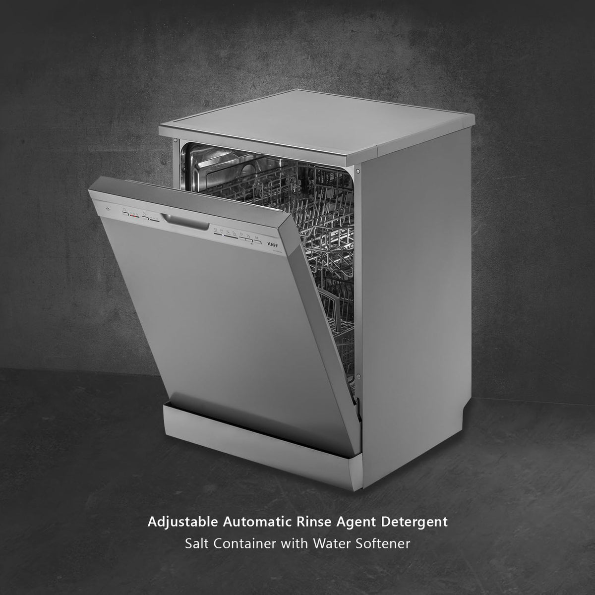 Kaff DW CENTRA 60 Dishwasher 12 Place Settings | 4 Wash Programs | Intensive, Eco, 90 Min & Rapid Wash | Stainless Steel