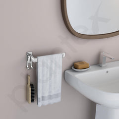 Plantex Stainless Steel Folding Towel Ring for Wash Basin/Towel Hanger for Washbasin/Towel Holder/Bathroom Accessories (Chrome)-2
