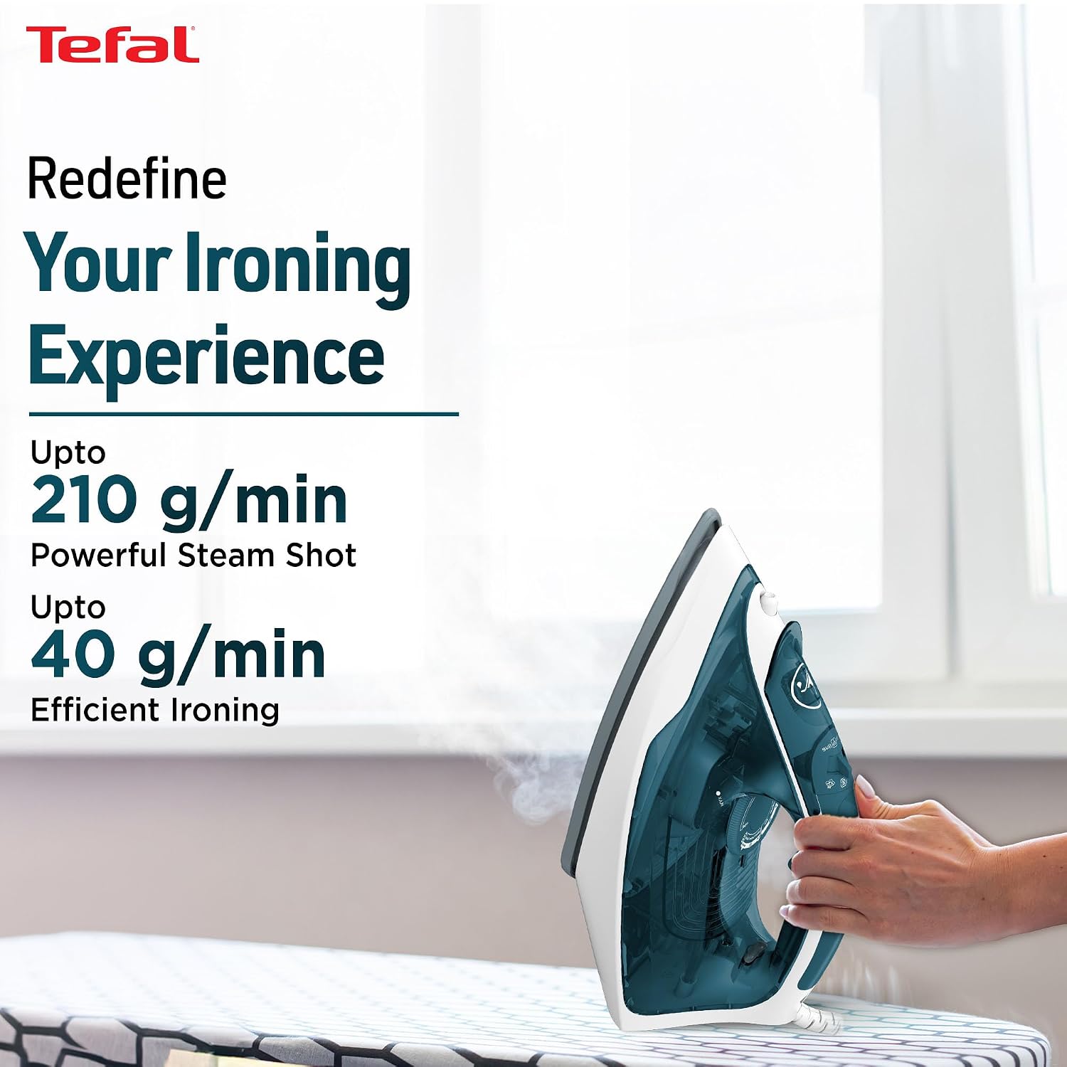 Tefal Express Steam Iron | No.1 Ironing Brand in Europe | 2400W | X-Glide Ceramic Soleplate | 210g/min Boost | 40g/min Steam | Wrinkle Remover | 2-Year Warranty
