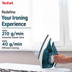 Tefal Express Steam Iron | No.1 Ironing Brand in Europe | 2400W | X-Glide Ceramic Soleplate | 210g/min Boost | 40g/min Steam | Wrinkle Remover | 2-Year Warranty