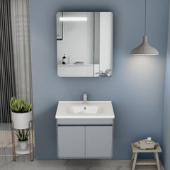 Plantex Plywood Vanity for Bathroom/Square Cabinet with Wash Basin and Mirror/Bathroom Organizer for Home - (NZBC-40)-1