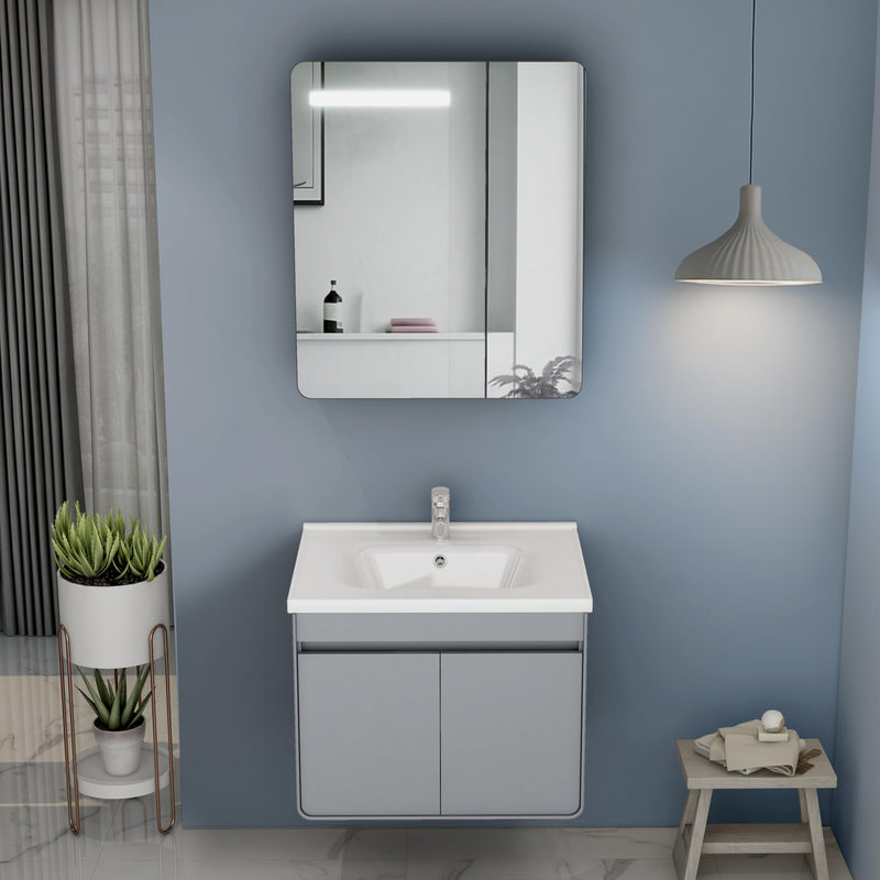 Plantex Plywood Vanity for Bathroom/Square Cabinet with Wash Basin and Mirror/Bathroom Organizer for Home - (NZBC-40)-1