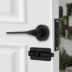 Plantex Pearl Mortise Door Lock for Balcony and Bathroom Door Lock/Keyless Pull Handle Set with Baby Latch (7060, Z-Black)-1