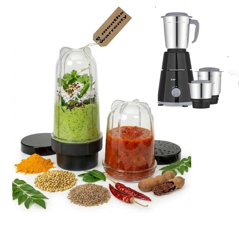 Nutri Mixer Jar Set (380 ml & 600 ml) with 4-Blade Assembly | BPA-Free Jars for Smoothies, Chutney, Dry Grinding & Juicing | Includes Storage Lids (compatible with maharaja whiteline smart)