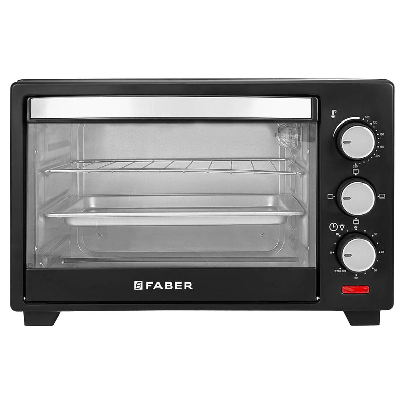 Faber FOTG 20L Neo|1400 Watts OTG|Bake,Toast, Grill| 4 Stage Functions,Upper & Lower Heating|Cool-Touch Handle, Heat Resistant Glass, Indicator Light, Auto-Shut, Ready Bell| Removable Crumb Tray