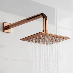 Plantex Stainless Steel Overhead Shower 4 x 4 inch with Water-Saving Technology/High pressure Rain Shower Head without Arm/Bathroom Shower -(Ultra Slim-PVD Rose Gold)-1