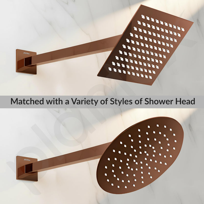 Plantex 18-Inch Shower Arm for Overhead Shower/Stainless Steel Shower Pipe/Wall Mount Bathroom Fitting with ‚1⁄2-Inch Thread - Pack of 1 (Rose Gold)-5