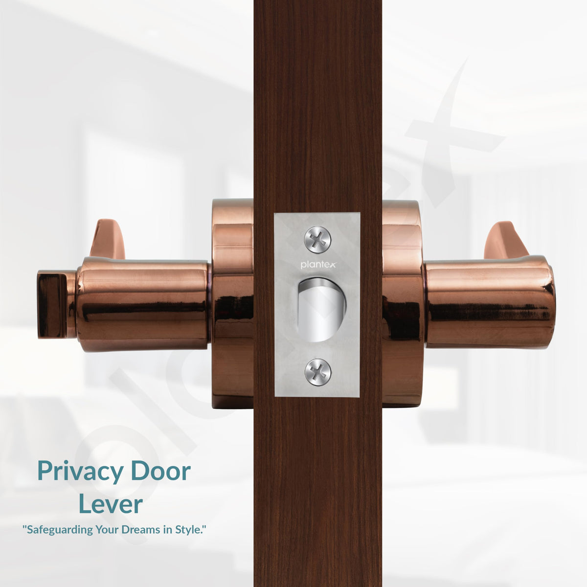 Plantex Heavy-Duty Door Lock - Bathroom Door Lock/Mortise Keyless Handle Set for Home/Bathroom/Balcony/Store Room - (DTM-628, Rose Gold)-6