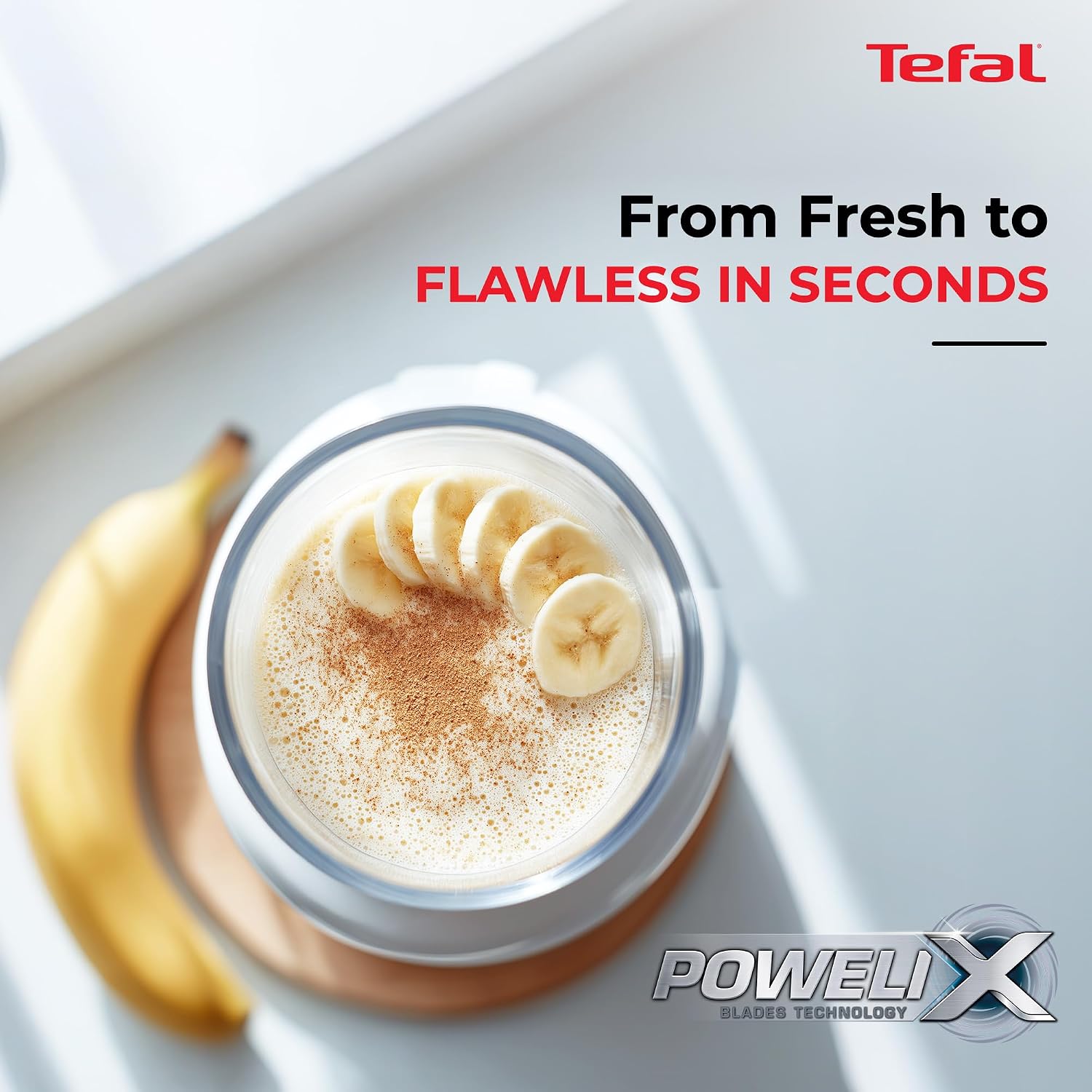 Tefal Blend Up,1000 watt,Powerful Blender, Quiet Mode, 6 Powelix Blades,8 Preset Programmes, Auto Cleaning,2Durable Bottles 0.7L & 0.4L, Smoothies, Protein Shakes, Cocktails, 2 yrs warranty