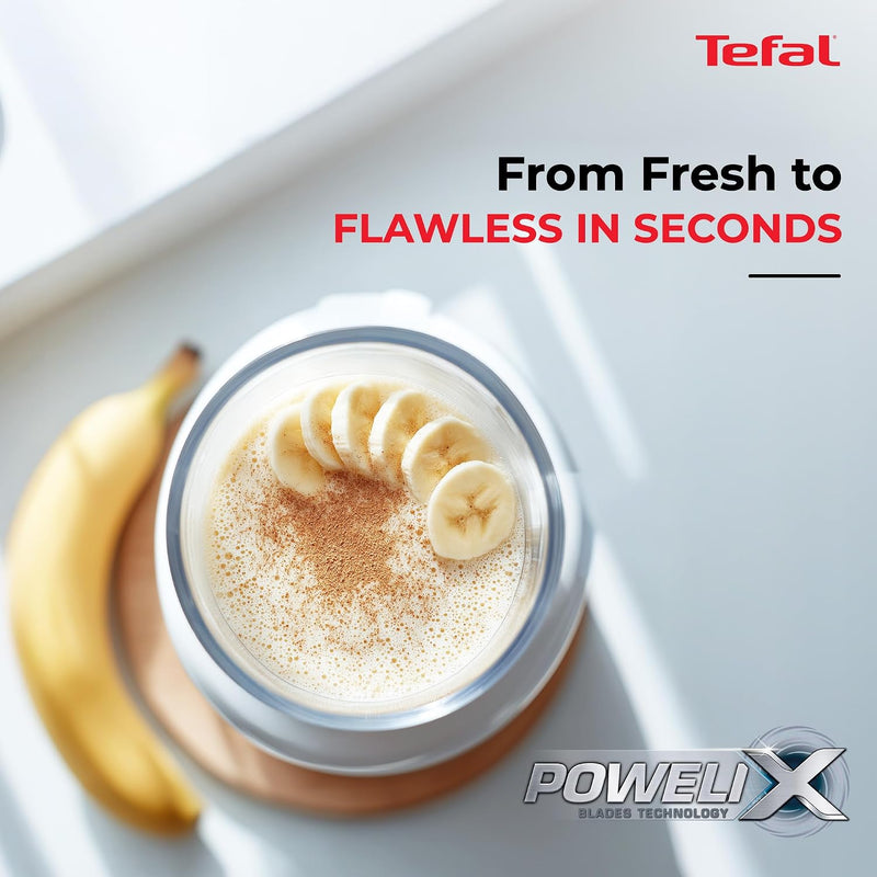 Tefal Blend Up,1000 watt,Powerful Blender, Quiet Mode, 6 Powelix Blades,8 Preset Programmes, Auto Cleaning,2Durable Bottles 0.7L & 0.4L, Smoothies, Protein Shakes, Cocktails, 2 yrs warranty