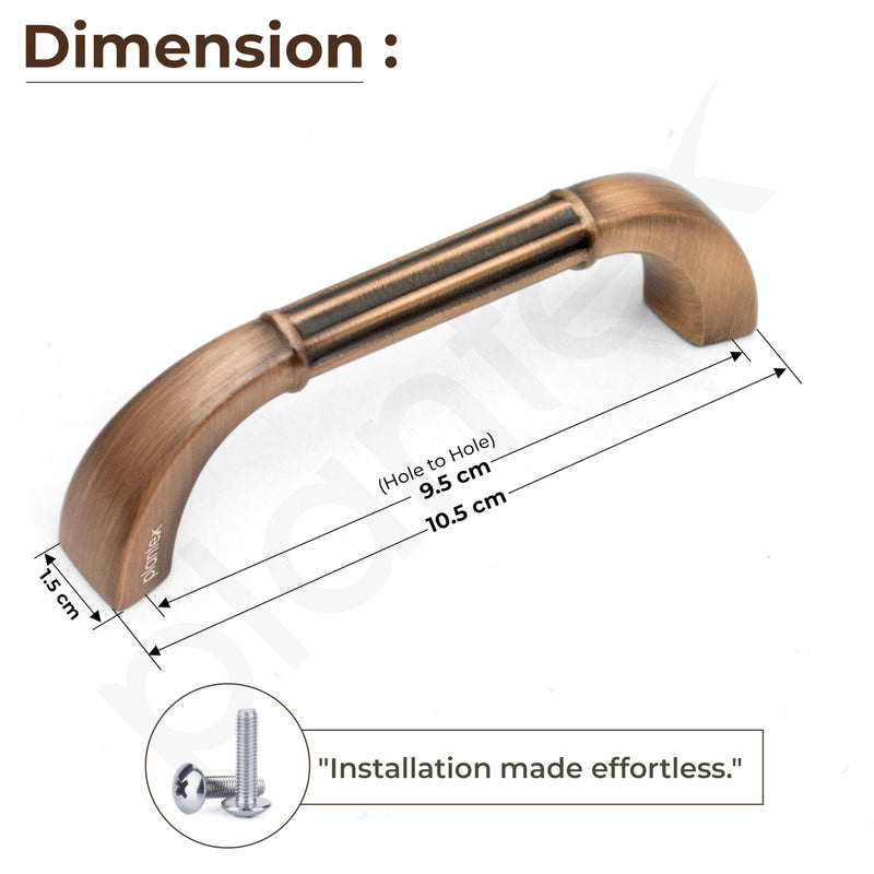 Plantex Cabinet Handle/96mm Handle for Drawer/Wardrobe/Kitchen Handle/Pull-Push Handle for Home/Office - Pack of 1 (Brass Antique Copper)-2
