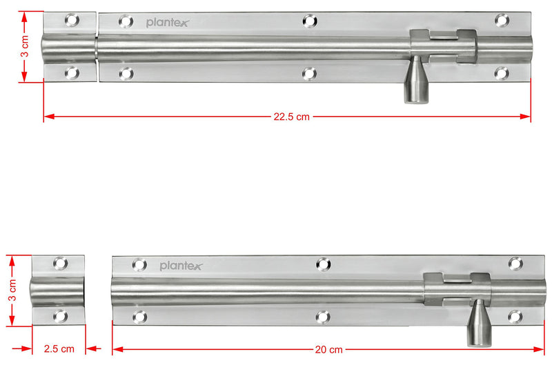 Plantex Stainless Steel Tower Bolt/Tower Bolt for Home,Offices Doors and Windows/Tower Bolt for Main Door/Door Latch/Kundi/Chitakini/Door Latch for Windows - Pack of 8 (Matt Finish, 8 inch)-3