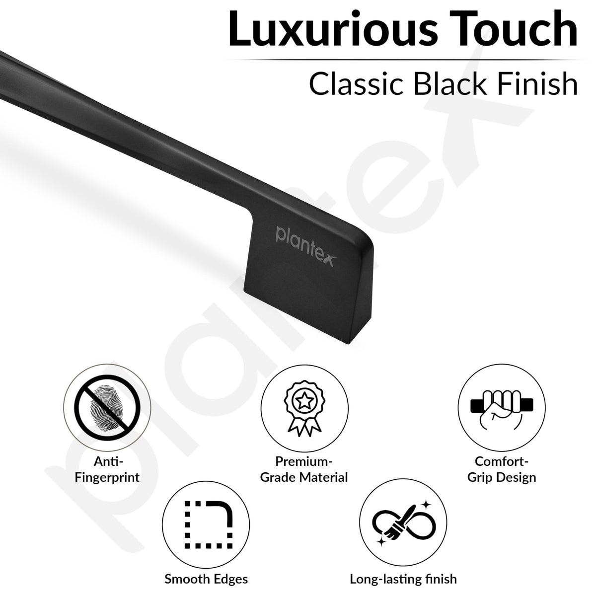 Plantex Cabinet Handle/160mm Handle for Drawer/Wardrobe/Kitchen Handle/Pull-Push Handle for Home/Office - Pack of 2 (Black) (Model APS-PH-104)-3