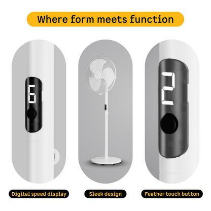 atomberg Izar Hi-Speed 400mm Pedestal Fan |Ideal for Home & Office |105W| High speed -2200 RPM | 6 Speeds | Remote with Oscillation, Timer, Sleep | 2 years Warranty (Snow White)